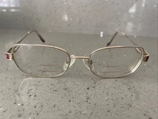 Charmant CH10837 Eyeglasses Frames ONLY Gold & Red 51-17-130 Pure Titanium