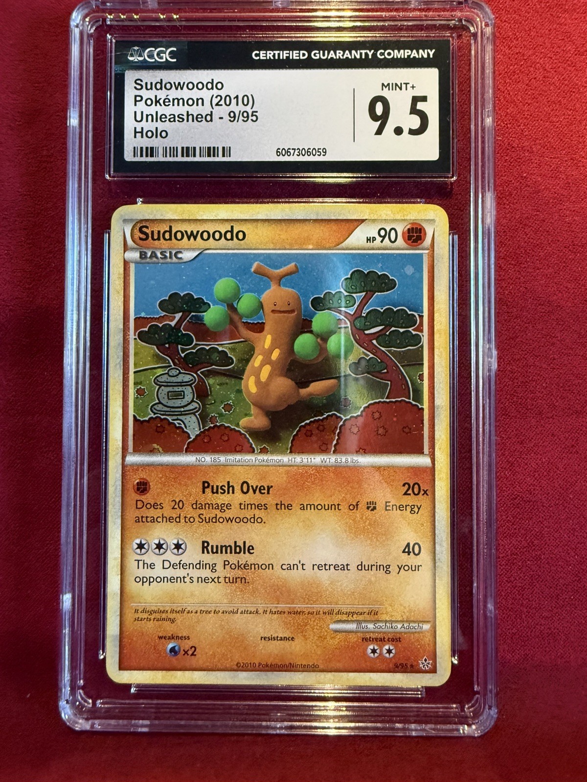 Sudowoodo Holo Rare 2010 Pokemon Unleashed  9/95 - CGC 9.5