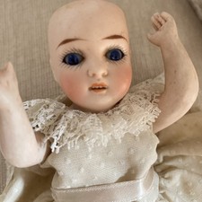 Antique German Doll All-Bisque Mignonette 5 1/2” Molded Strap Shoes -STUNNING!