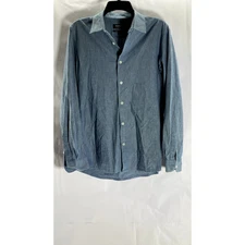 A.P.C. RUE MADAME PARIS Men's Blue Regular-Fit Button-Up long Sleeve Shirt SZ S