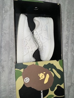 A Bathing Ape Bapesta BAPE STA White Solid Low-Top Men's Sneakers