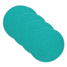 4 Pcs Trivets for Hot Dishes, 8 Inch Cotton Potholders for Kitchens, Dark Green