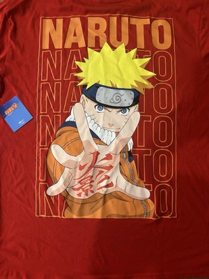 Naruto Anime Graphic T-Shirt with Naruto Uzumaki Print Size 2XL