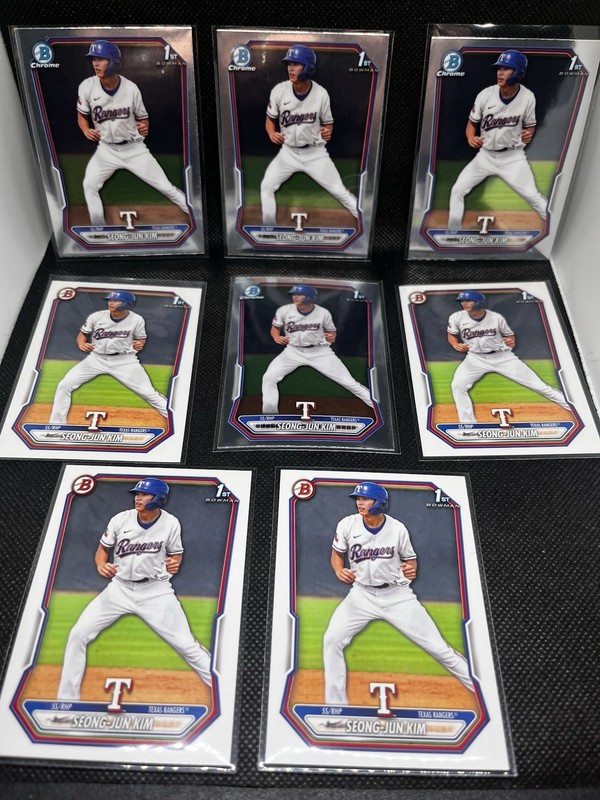 2026 1st Bowman Seong-Jun Kim Texas Rangers Lot of 8 - 4 Chrome & 3 Paper BCP-45