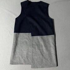 Vintage Talbots Wool Blend Shawl Poncho Cape Heavyweight Blue Gray Size Medium