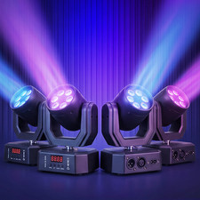 4PCS Moving Head Light 110W 6 LED Beam DMX DJ Party Stage Lighting RGBW w/Remote