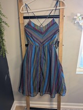 O'Neill Multi-Color Striped Spaghetti Strap Dress Small NWT
