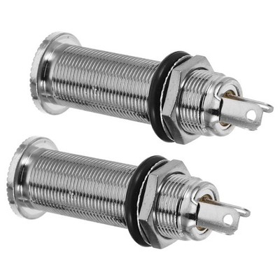 2 Pcs Flush Mount Stereo Socket Electric Guitar End Pin Plug Electronic Plate