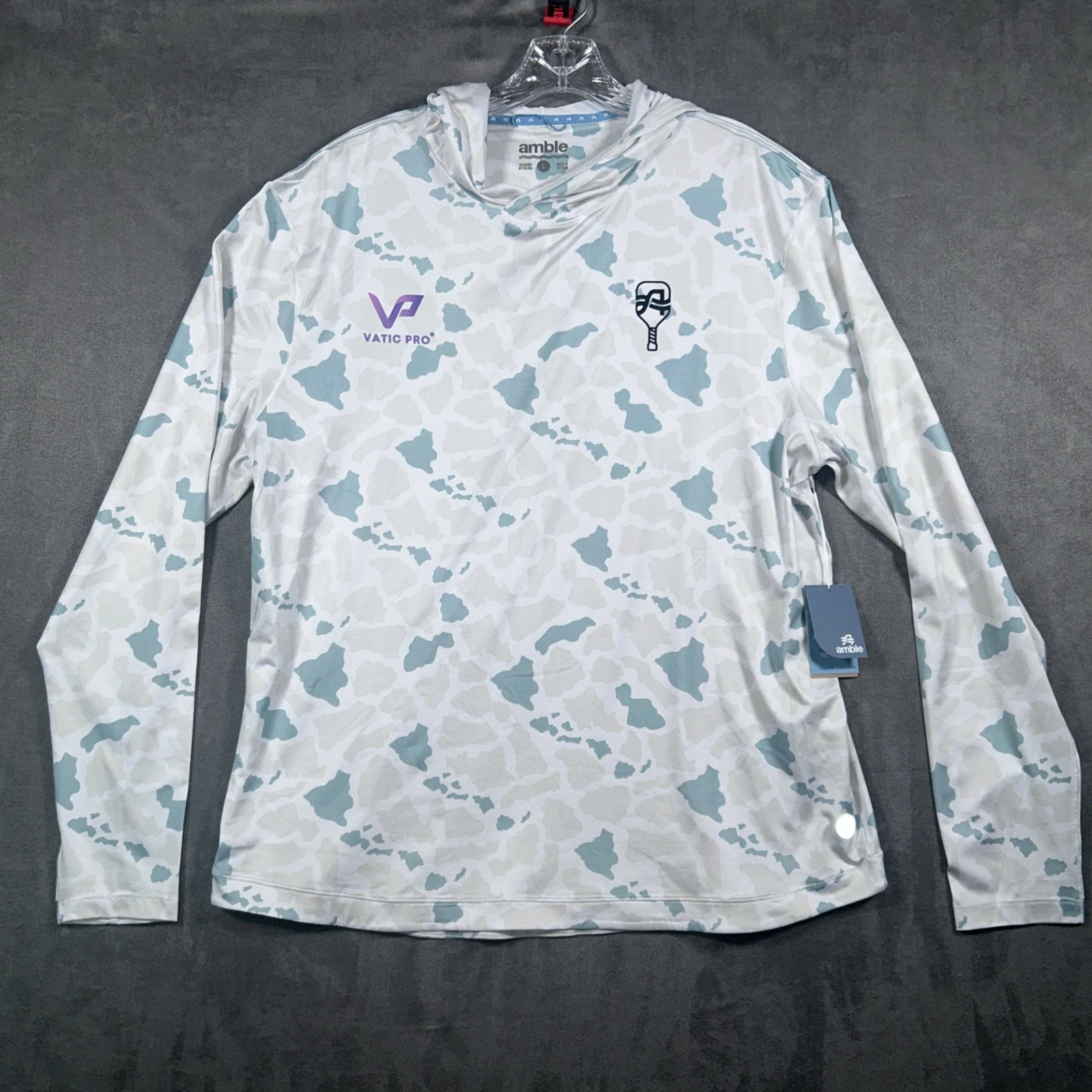 Amble Performance Shirt Vactic Pro Offshore Hoodie Camo Long Sleeve Mens L