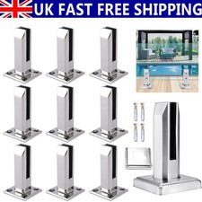1-10X Stainless Steel Spigots Glass Pool Fence Balustrade Feet Post Spigot Clips