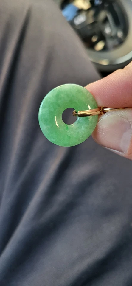 Pendentif Pi en Jade avec Bélière en Or 18 Carats – 750 - Photo 3/4