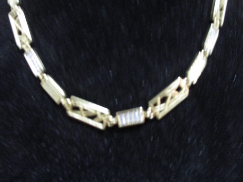 BRIGHTON Gold Tone Necklace Bracelet Set Paved Panel Gold Toned - Picture 3 of 9