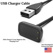 USB Charger Cable for Fitbit Charge 6 5 Luxe Magnetic Fast Charging Cord
