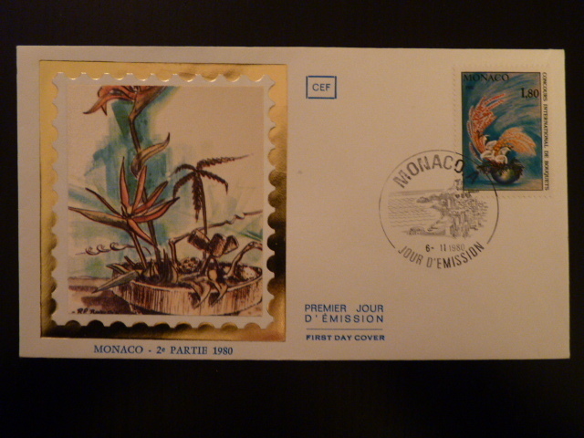 MÓNACO PRIMER DÍA FDC YVERT 1252 RAMILLETE DE FLORES 1,80F 1980