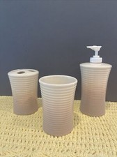 Springs China Ceramic Beige Ombr  Toothbrush Holder  Soap Dispenser Set Of 3
