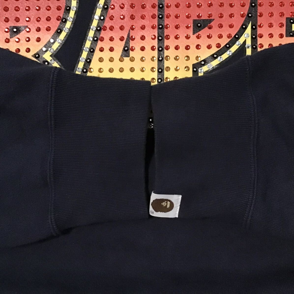 BAPE × Swarovski KISS logo pullover hoodie Navy A Bathing BAPE × Swarovski KISS logo pullover hoodie Navy A Bathing