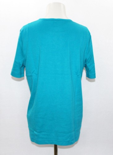 BLAIR 3/4 Sleeve Embroidered Button-Front Twinset, Size M, Teal Tropical, NEW!! - Picture 4 of 8