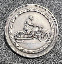 medaille artistique ancienne «  moto - Trial 1957 » - bronze argente