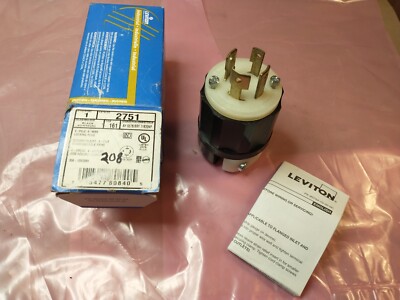 Leviton 2751 4 Pole 4 Wire Locking Plug NEMA L18-30P 30A 120/208V - Fast Ship