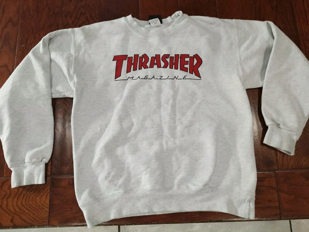 Long Sleeve Thrasher White Sweatshirt Thrasher Magazine Sweatshirt
