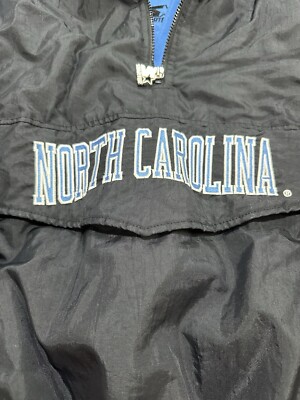 VTG STARTER UNC NORTH CAROLINA TAR HEELS BLACK BLUE PUFFER JACKET