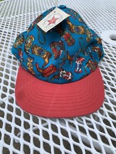 Vintage All Over Print Snapback Hat Made In The USA NWT Cowboy Print Boots