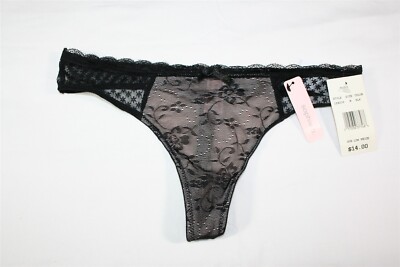 専用② 934X02 Rene Rofe 124228 Lace and Cotton Thong SM Black Lace Dot | eBay