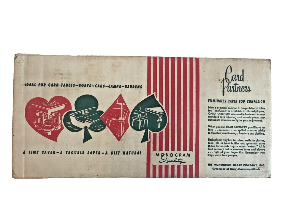Card Partners Styled By Monogram Quality - Eliminate Table Top Confusion Vintage - Image 2 of 4