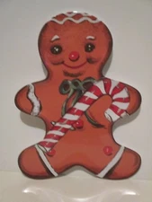 RETRO OLD FASHIONED GINGERBREAD MAN CHRISTMAS COOKIE MELAMINE PLASTIC SERVE TRAY
