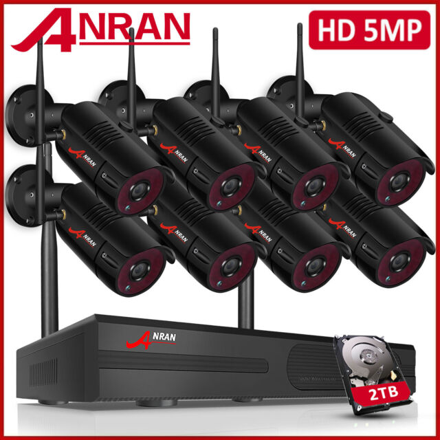 ANRAN Outdoor Security Camera System Home Wireless 5MP CCTV WiFi 8CH NVR 1TB/2TB
