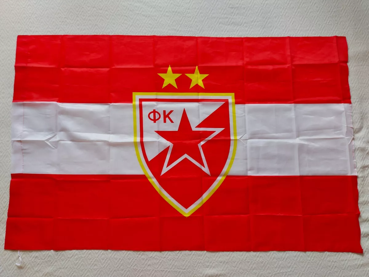 Big Red Star Crvena Zvezda Foodball Club Flag - approx 140 x 90cm (55 x  35in)