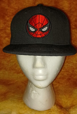 Spider-Man Ball Cap Black and Red. Snap Back Fastener One size fits most.