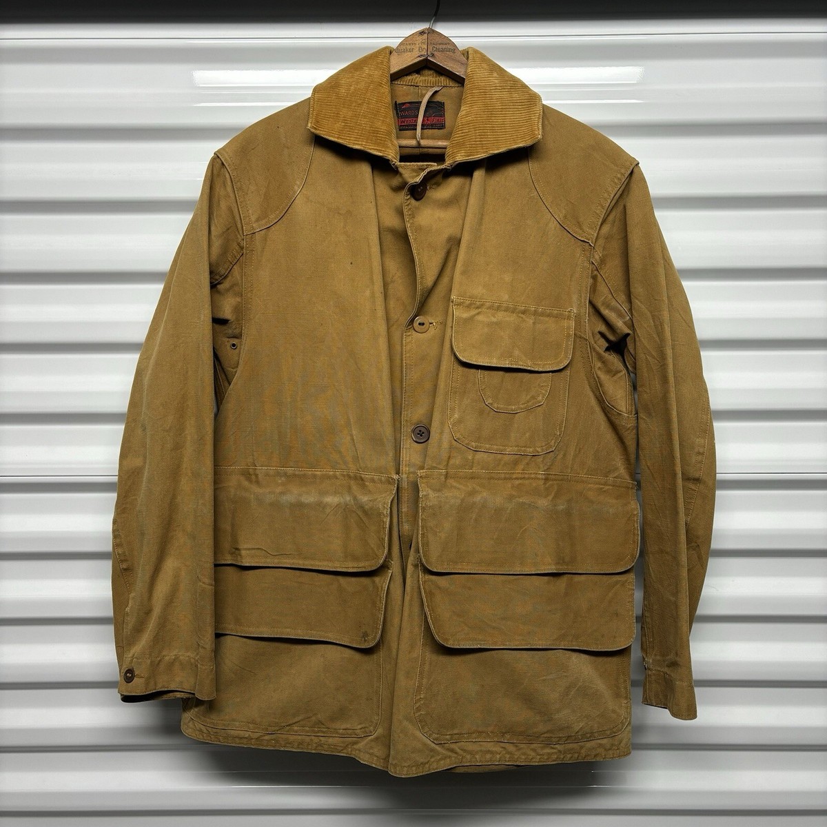 Vintage 1940s Wards Western Field Hunting Jacket Canvas Corduroy