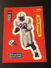 1997 Upper Deck Collector's Choice Play Action Stick-Ums Marshall Faulk #S20 HOF