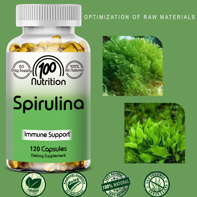 Spirulina Biologica 700mg 120 Capsule Vegan Detox Perdita Peso Supporto Immunitario