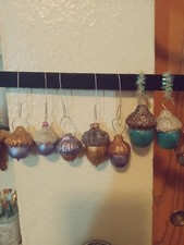 painted acorn ornaments-8 pc