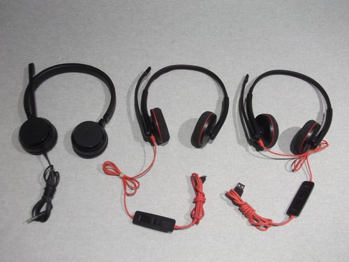 3x Plantronics C3220 Stereo Headset USB A , USB C & Jabra HSC060 - Joblot