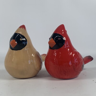 Hallmark Cardinal Ceramic Salt & Pepper Shakers NEW Never Used