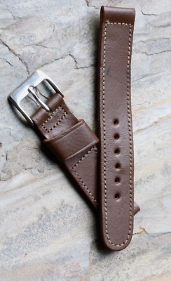 Extra Short single keeper 1940s/1950s vintage watch band 16mm textured Leather