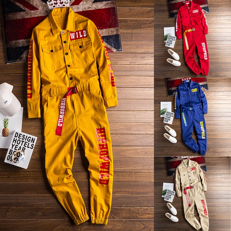 Custom Logo Men Overalls Jumpsuit Coverall Romper Trousers Performance Clothing