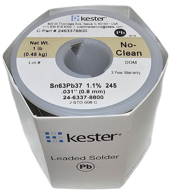 24-6337-8800 50 Activated Rosin Cored Wire Solder Roll, 245 No-Clean, 63/37 Allo