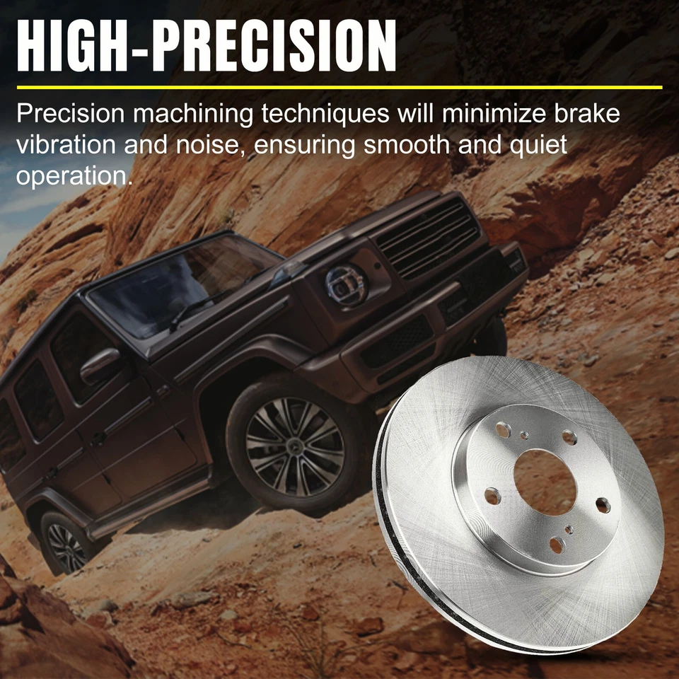 Front & Rear Brake Rotors + Ceramic Brake Pads for 6- Lug 2010 2011 Ford F-150 Foto 3 de 4