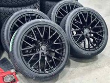 19" AUDI GLOSS BLACK MESH WHEELS RIMS TIRES R8 A4 S4 A5 S5 A5 S6 A7 S7 RSQ Q5 Q3