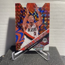 2019 Panini Mosaic Will to Win C J McCollum Reactive Blue 7/99