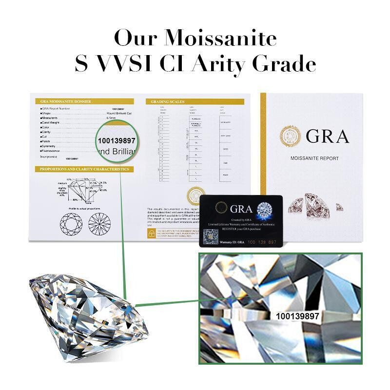 Real 925 Sterling Sliver 1CT Moissanite Rings Women Bridal Wedding