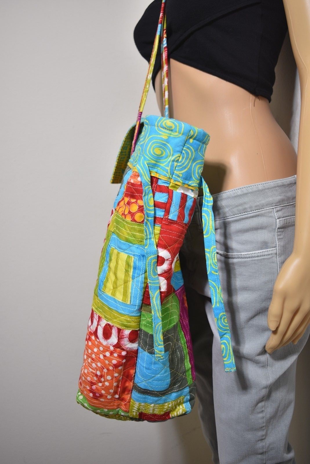 Patchwork Boho Bag Colorful Oversize Quilted Cros… - image 5