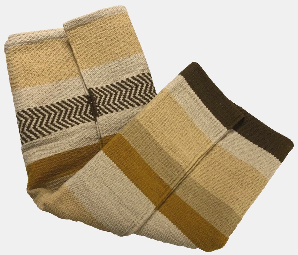 Alfombra de yoga Hugger Mugger beige tostado marrón caqui arena tejido apretado sin usar Foto 2 de 3