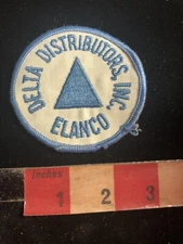 Vtg ELANCO DELTA DISTRIBUTERS INC. Embroidered Cloth Advertising Patch 02RK