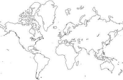 BLANK WORLD MAP GLOSSY POSTER PICTURE PHOTO globe earth city states country 497