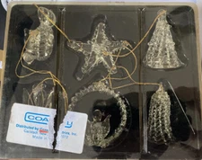 Vintage Ornamental Crystal/dove/star/bell/tree/angel/made in usa holiday decor